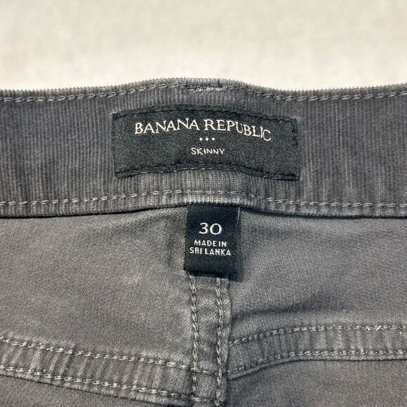Banana Republic Corduroy Jeans Gray Womens Sz 30 Skinny Stretch Mid-Rise - Picture 7 of 11